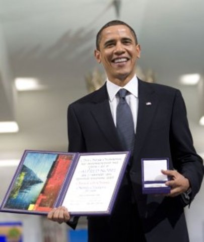 Obama accepts the Nobel Prize in Oslo