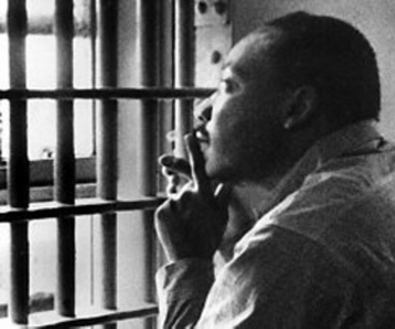 Dr. King is arrested and writes the "Letter to the Birmingham Jail"