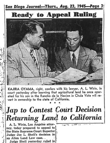 Alien Land Laws Declared Unconstitutional