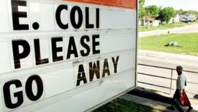 An E. coli outbreak in Walkerton, Ontario. It will eventually kill nine people.