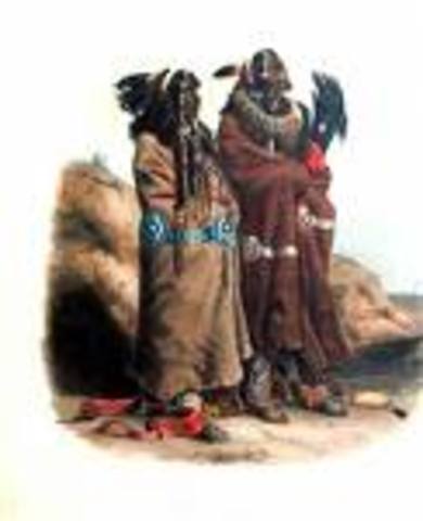 Lewis and Clark Arrive at a Mandan and Hidatsa Indian Tribe