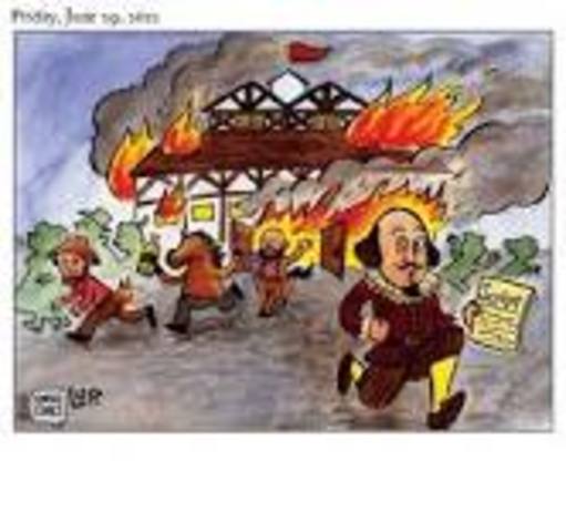 The Globe Theater is burned down
