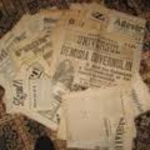 Apariţia primului ziar