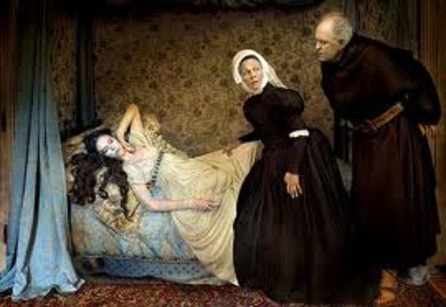 Juliet drinks the potion and fakes her death.