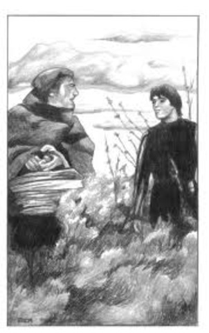 Romeo talks to Friar Lawrence