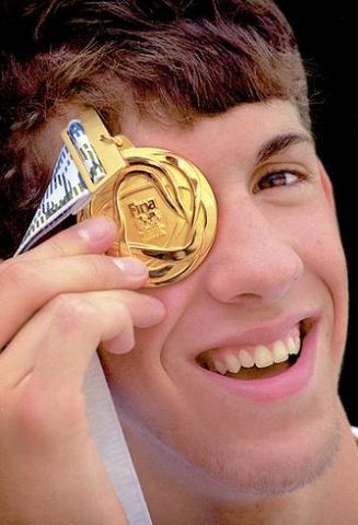 Michael Phelps' first gold