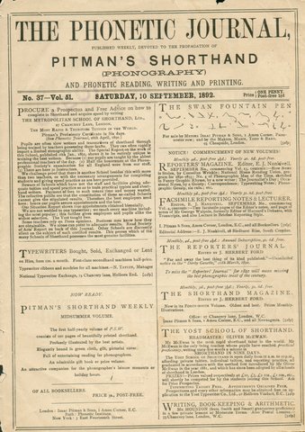 The Pitman Shorthand Courses Offered through Correspondence