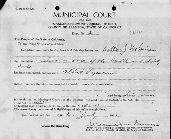 Arrest warrant is issued for Ethan Allen