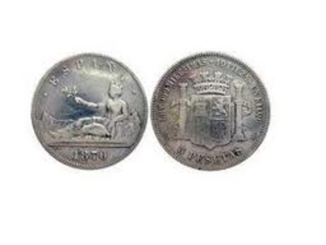 Emisión de la primera moneda de la peseta