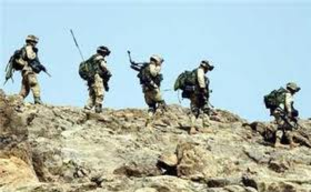 The war in Afghanistan begins