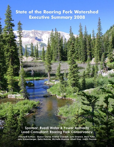 State of the Roaring Fork Watershed Report published