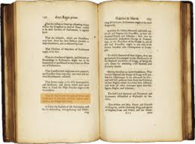 English Bill of Rights is Drafted