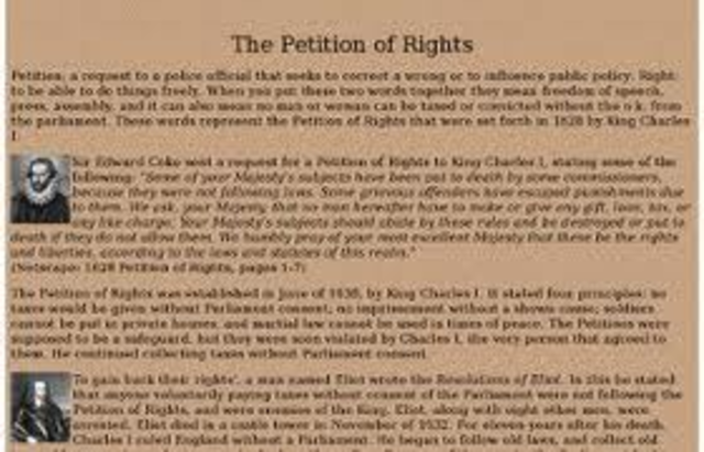 Petition of Rights is drafted