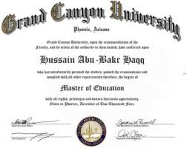 Recieved masters Degree
