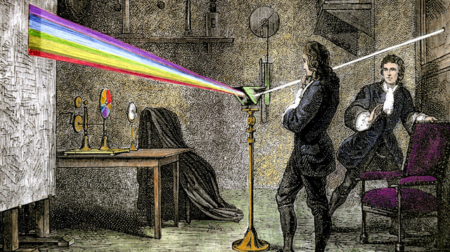 Isaac Newton discovers White Light