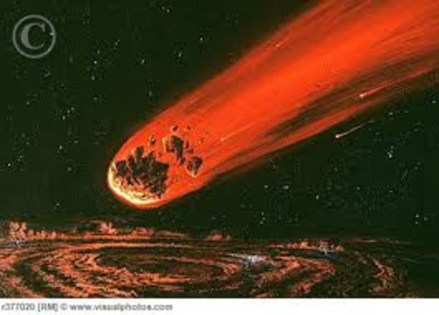 The comet Shoemaker Levy 9 strikes Jupiter