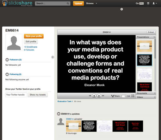 Used 'Slideshare' for the first time