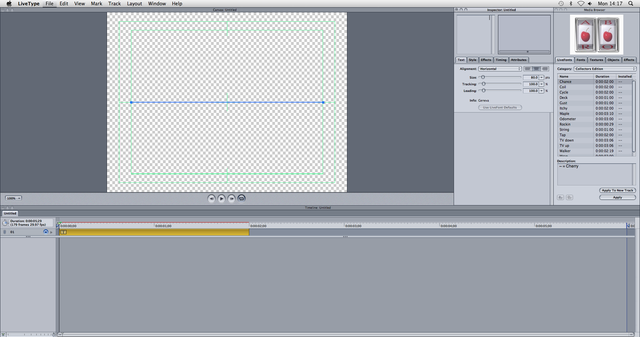 Used 'LiveType' to begin developing and creating titles