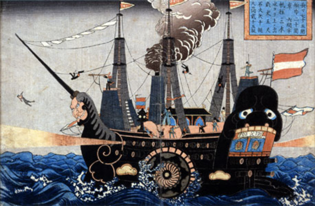 Commodore Perry enters Tokyo Harbor