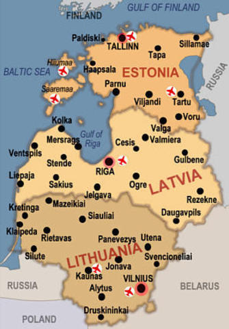 Soviet Union invaded Lithuania, Latvia, Estonia.