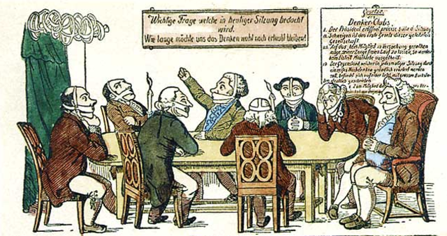 Anonyme Karikatur des Denkclubs