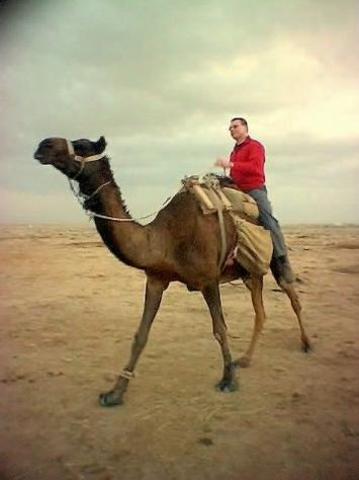 riding a camel