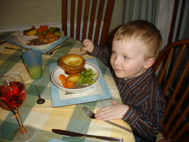 Ben's having his Christmas Dinner 2008