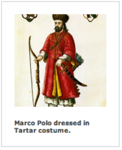 "The Polos return to Venice and tell their stories of the East to doubting Venetians."