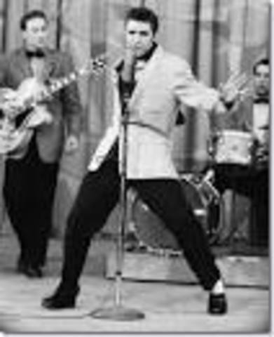 Elvis Presley appears on the Steve Allen Show