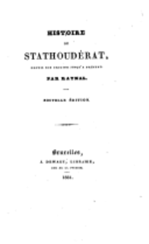 L'Histoire du Stathoudérat (publication)