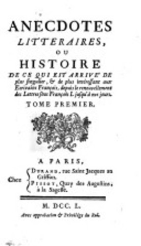 Anecdotes littéraires ou historiques (publication)