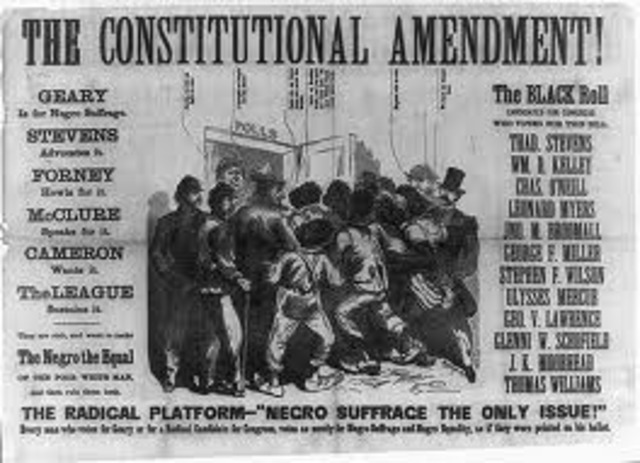 U.S. ratifies 13thamendment to the Constitution.