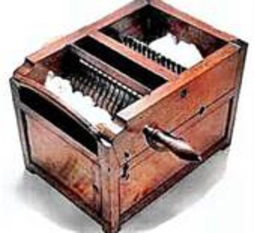 Cotton gin is invented in U.S.