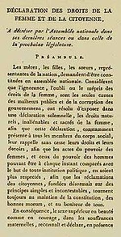 Declaration of the Rights of Woman and the Female Citizen