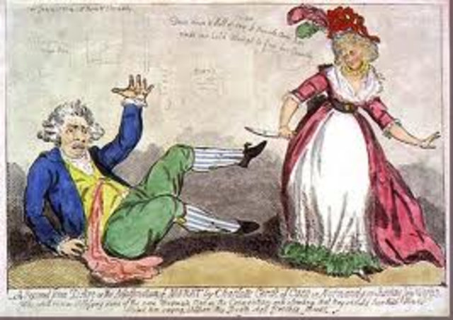 Women lead delegation to King in Versaille demanding bread. After scuffles, they are fobbed off by the King.