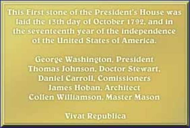 The White House cornerstone is laid