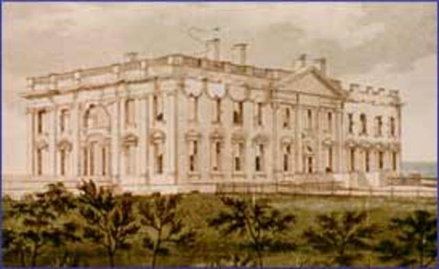 The White House is burned