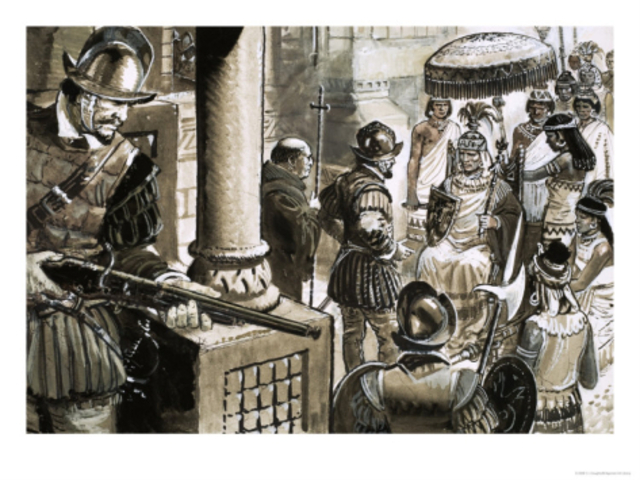 Francisco Pizarro meets Atahualpa