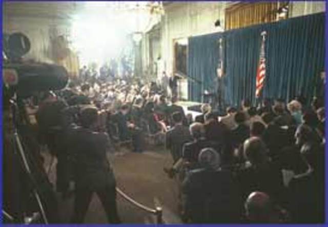 Richard Nixon becomes the first president to resign his office