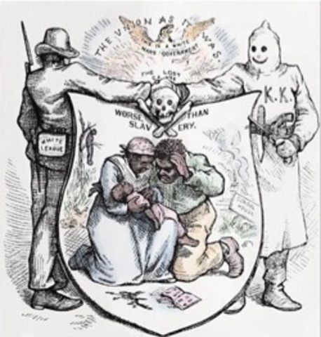 Compromise of 1877 ends military intervention in the South and causes fall of last Radical governments.