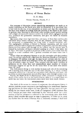 The History of Ocean Basins