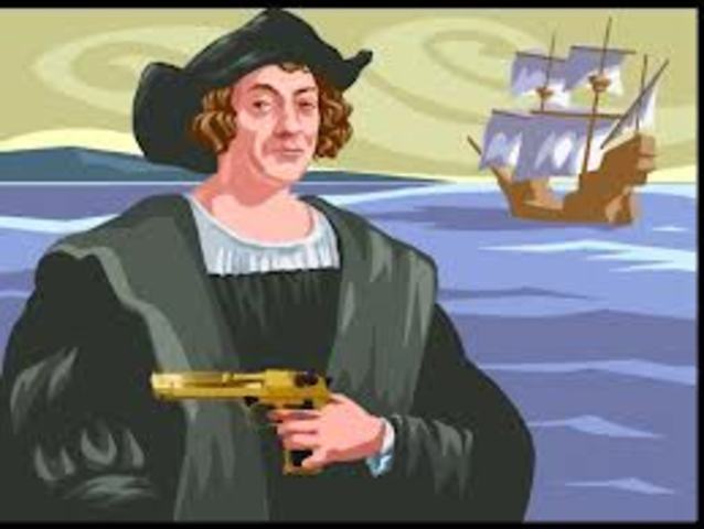 C. Columbus spots land in North America