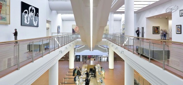 The recent building, which was designed by architects Peter Busmann and Godfrid Haberer opened in 1986