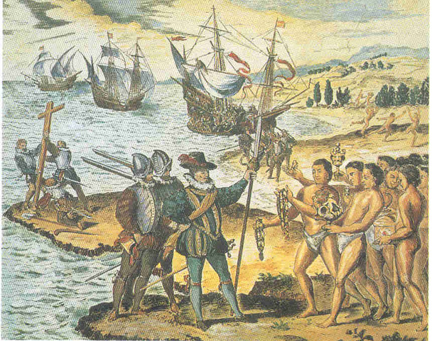 Cristóbal Colón llegó San Salvador