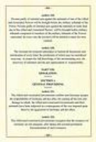 Treaty of Versailles drafted and signed