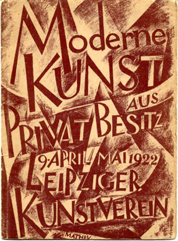 Brochure for "Moderne Kunst aus Privat Besitz, 9 April / Mai 1922, Leipziger Kunstverein"