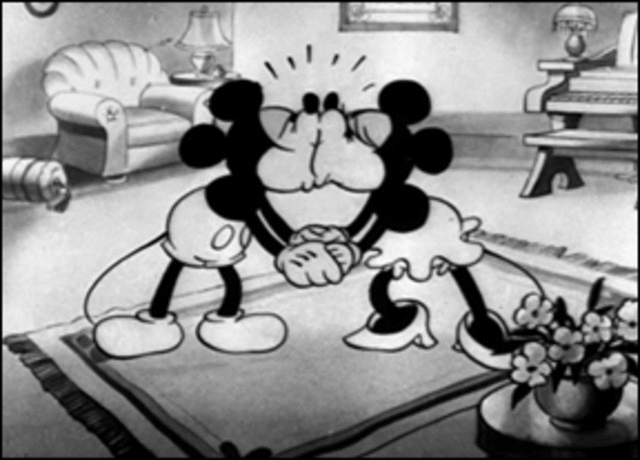 The debut of Mickey and Minnie Mouse