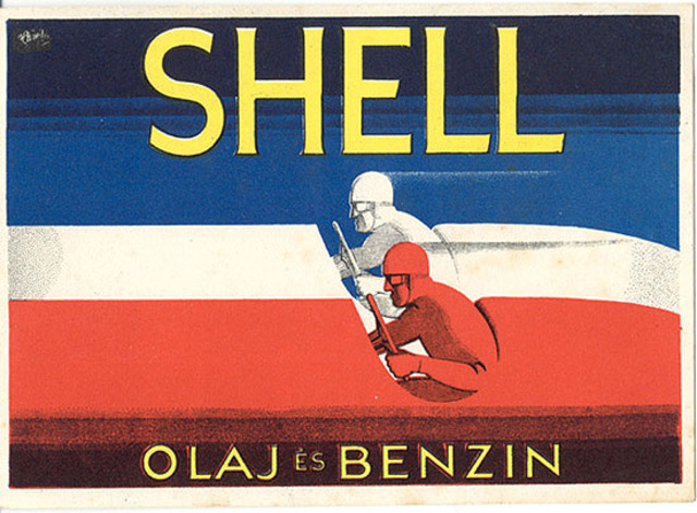 Shell Olaj és Benzin.  Advertising Postcard