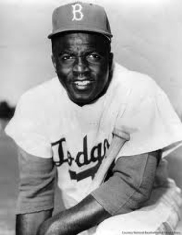 Jackie Robinson debuts at first base for the Brooklyn Dodgers