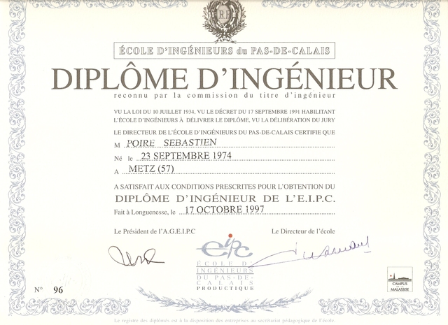 Remise de diplôme d'ingénieur